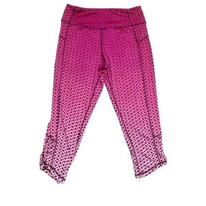 Kyodan Pink Ombré Polka Dot Ruched Cropped Leggings